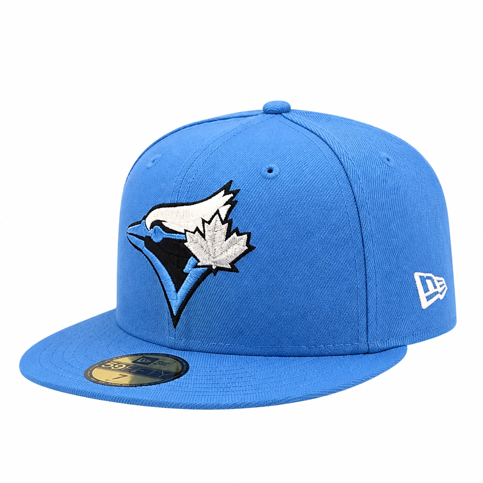 59FIFTY NEW ERA MLB TORONTO BLUE JAYS AIR FORCE BLUE WITH SILVER LEAF FITTED HAT