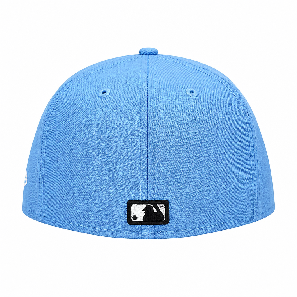 59FIFTY NEW ERA MLB TORONTO BLUE JAYS AIR FORCE BLUE WITH SILVER LEAF FITTED HAT