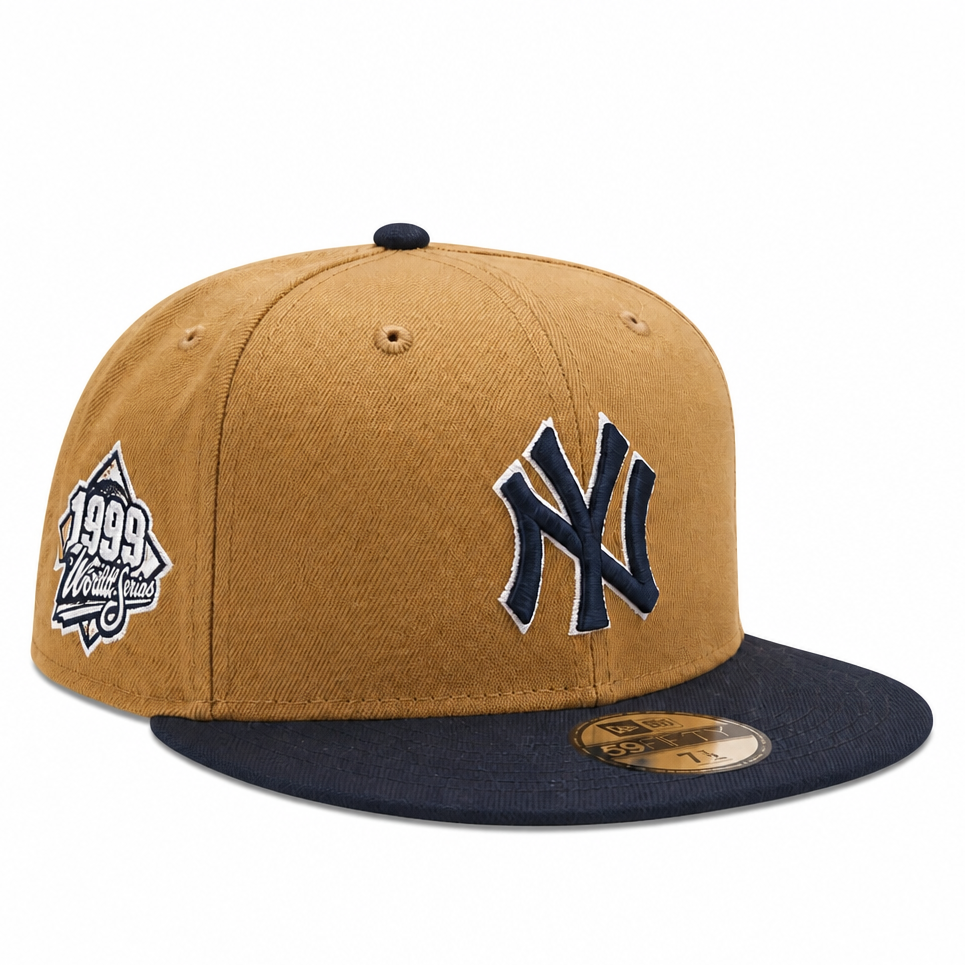 NEW ERA 9FIFTY NEW YORK YANKEES 1999 WORLD SERIES CAMEL/NAVY SNAPBACK HAT