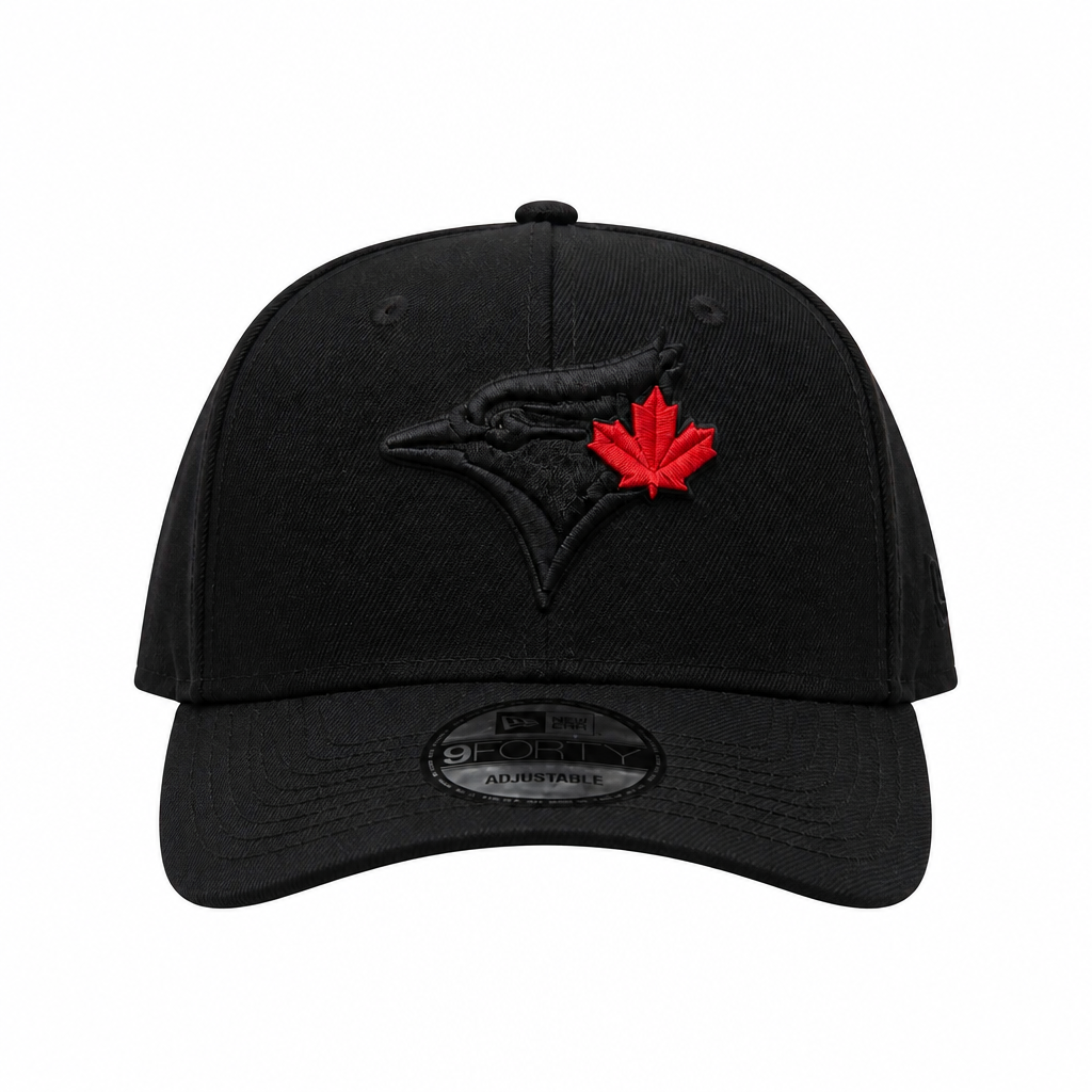 NEW ERA 9FORTY TORONTO BLUE JAYS BLACK/RED LEAF ADJUSTABLE CAP