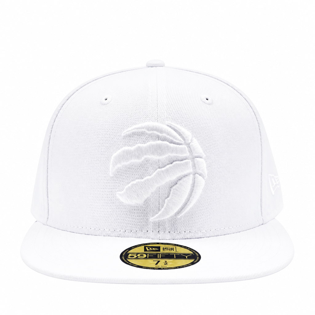 NEW ERA 59FIFTY TORONTO RAPTORS ALL WHITE FITTED HAT
