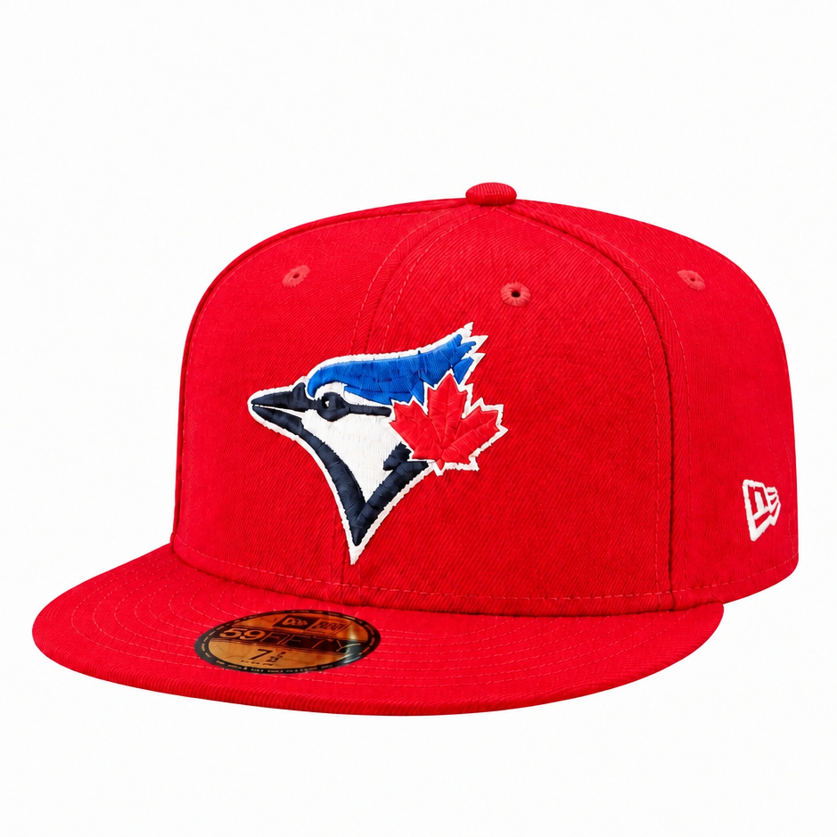 NEW ERA 59FIFTY TORONTO BLUE JAYS RED WITH ROYAL FITTED HAT