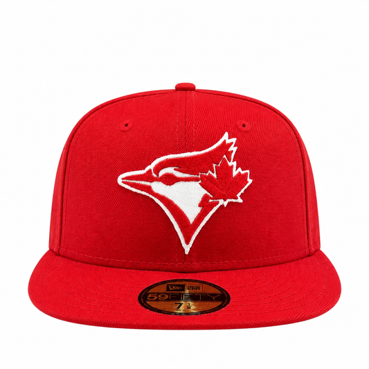 NEW ERA 59FIFTY TORONTO BLUE JAYS SCARLET RED FITTED HAT