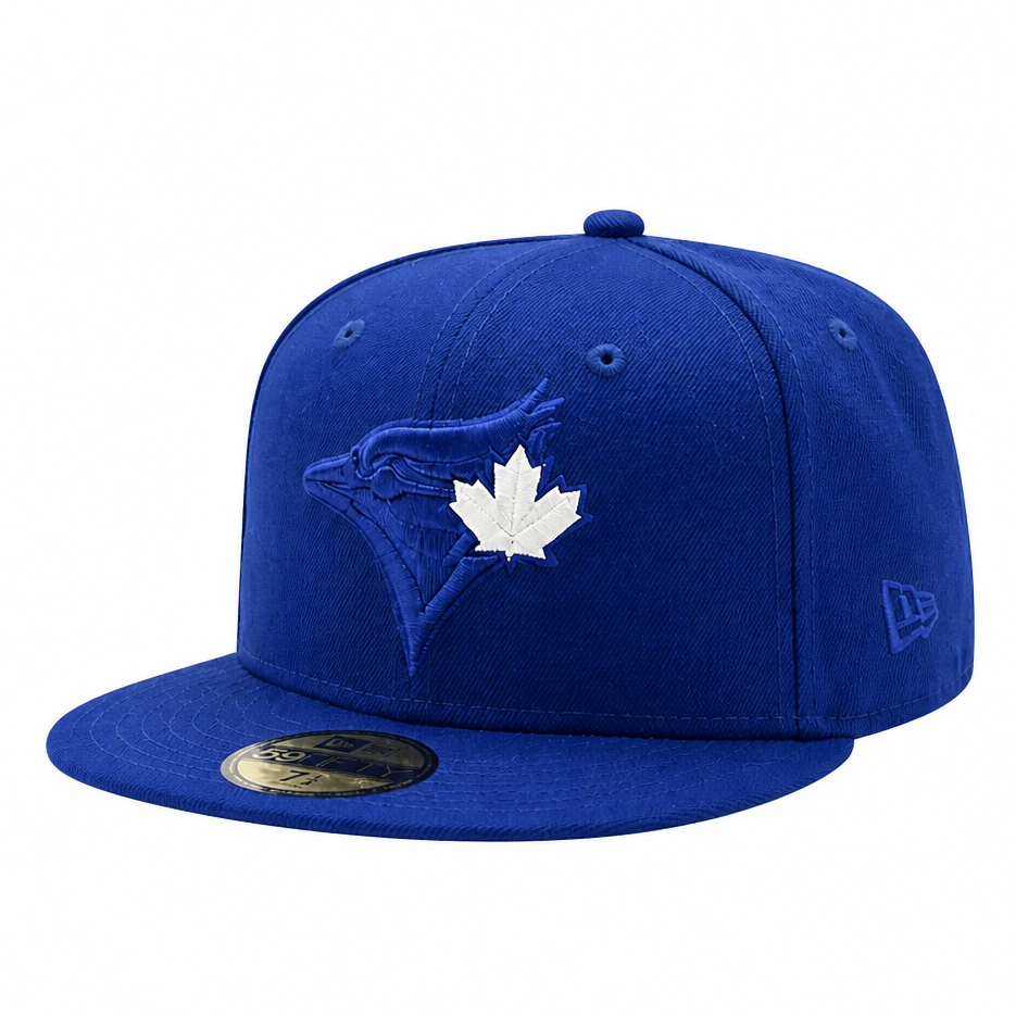 NEW ERA 59FIFTY TORONTO BLUE JAYS ROYAL BLUE W/ WHITE LEAF FITTED HAT