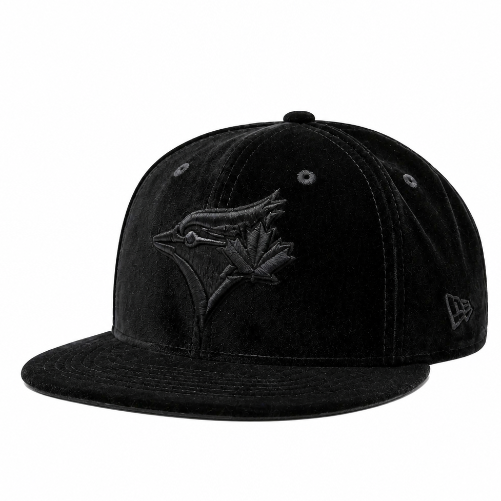 NEW ERA 9FIFTY TORONTO BLUE JAYS ALL BLACK VELVET SNAPBACK HAT