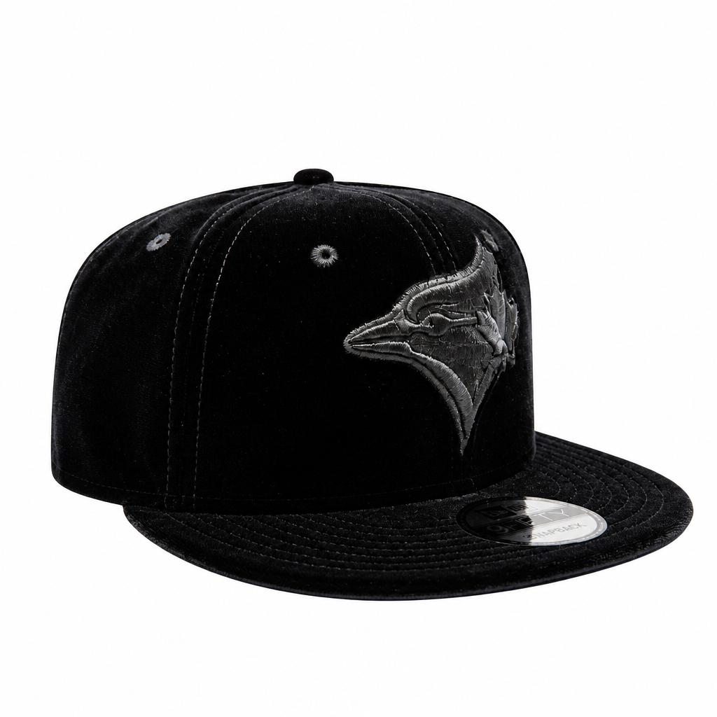 NEW ERA 9FIFTY TORONTO BLUE JAYS ALL BLACK VELVET SNAPBACK HAT