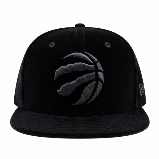 NEW ERA 9FIFTY TORONTO RAPTORS ALL BLACK VELVET SNAPBACK HAT
