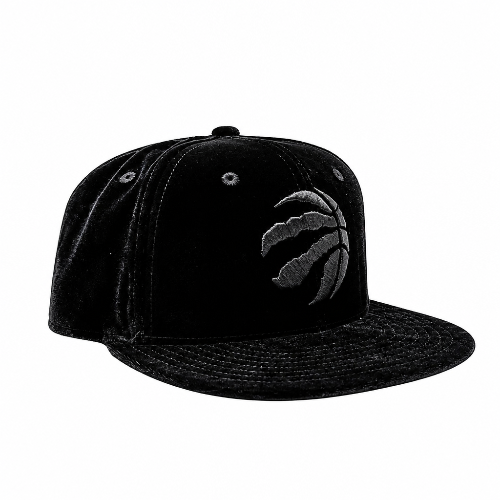 NEW ERA 9FIFTY TORONTO RAPTORS ALL BLACK VELVET SNAPBACK HAT