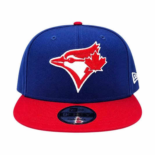 NEW ERA 9FIFTY TORONTO BLUE JAYS DARK ROYAL/SCARLET RED SNAPBACK HAT