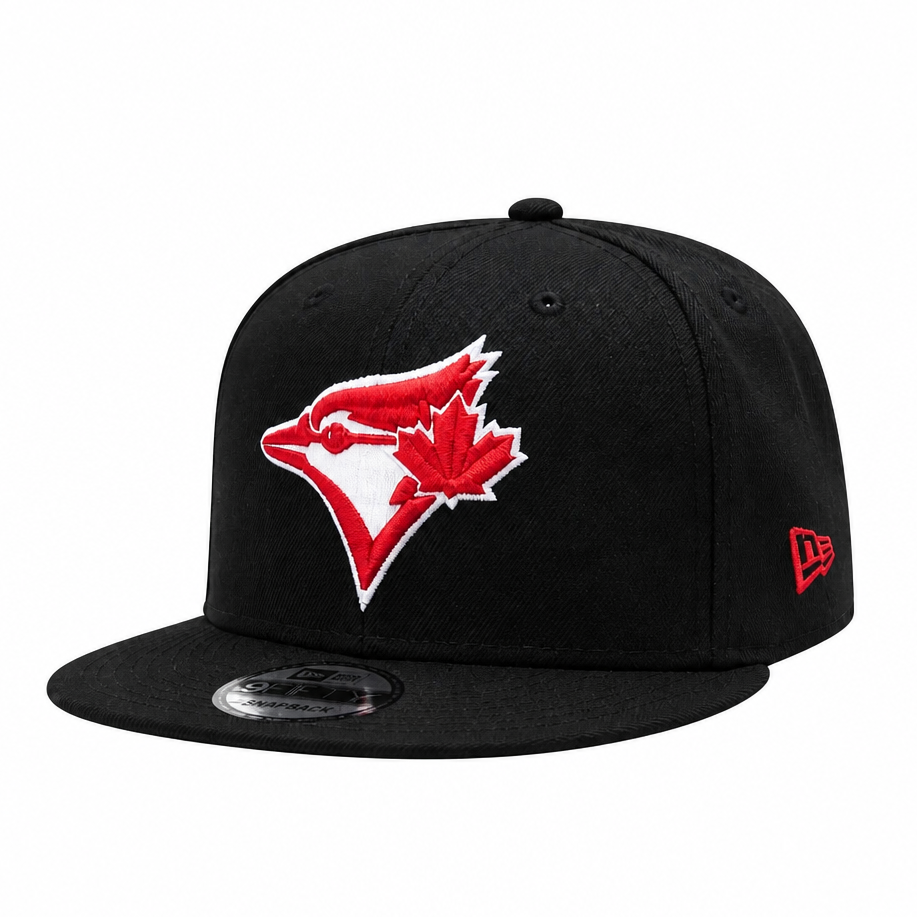 NEW ERA 9FIFTY TORONTO BLUE JAYS BLACK W/ RED LOGO SNAPBACK HAT
