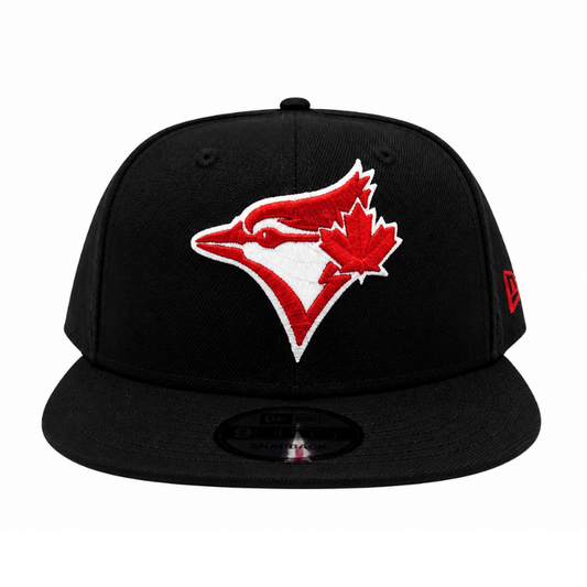 NEW ERA 9FIFTY TORONTO BLUE JAYS BLACK W/ RED LOGO SNAPBACK HAT