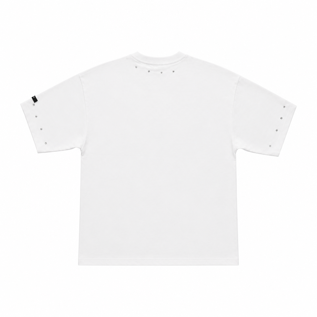 SWITCH MEN'S LOYALTY RHINESTONE GRAPHIC DESIGN DROP SHOULDER T-SHIRT (WHITE)