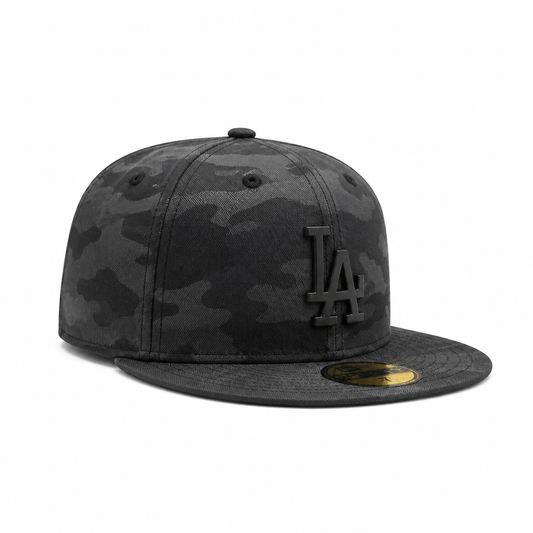 MEN'S NEW ERA 59FIFTY LOS ANGELES DODGERS BLACK CAMO METAL BADGE FITTED HAT
