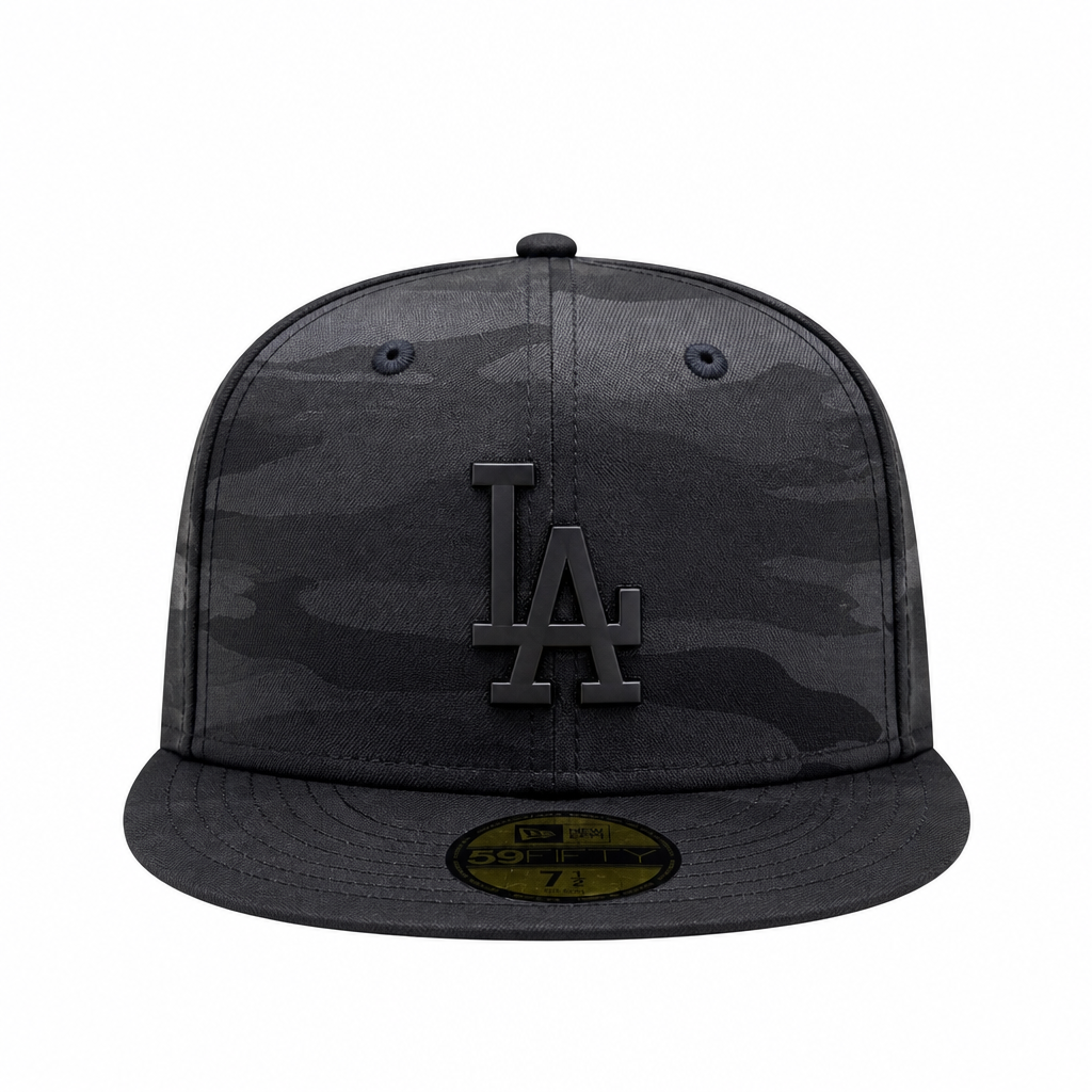 MEN'S NEW ERA 59FIFTY LOS ANGELES DODGERS BLACK CAMO METAL BADGE FITTED HAT
