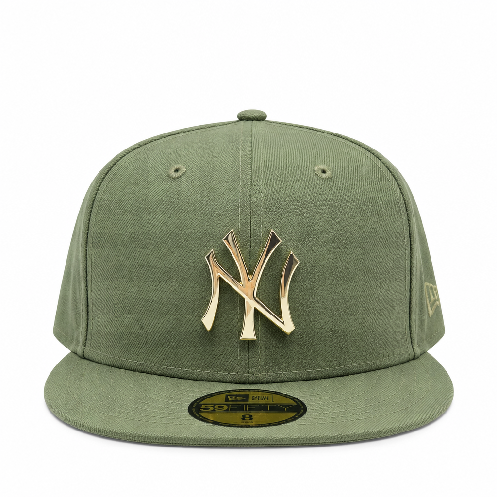 NEW ERA 59FIFTY NEW YORK YANKEES OLIVE/GOLD METAL BADGE FITTED HAT