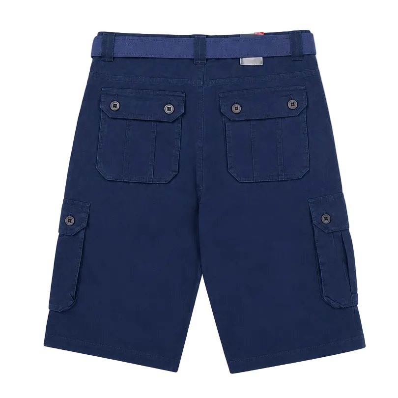 AGILE MEN'S CARGO SHORTS WITH BELT (NAVY)