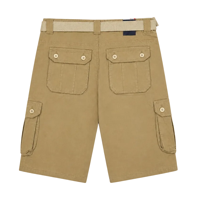 AGILE MEN'S CARGO SHORTS WITH BELT (BEIGE)