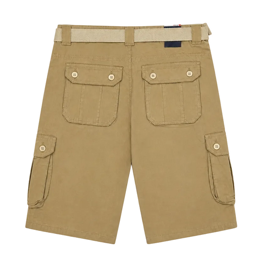 AGILE MEN'S CARGO SHORTS WITH BELT (BEIGE)
