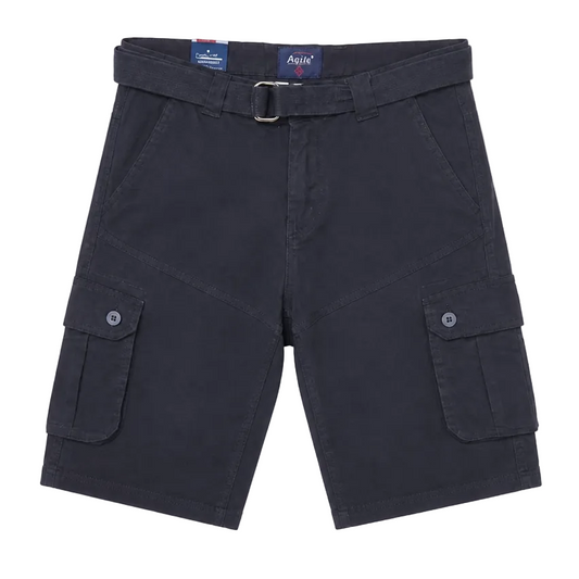 AGILE MEN'S CARGO SHORTS WITH BELT (BLACK)