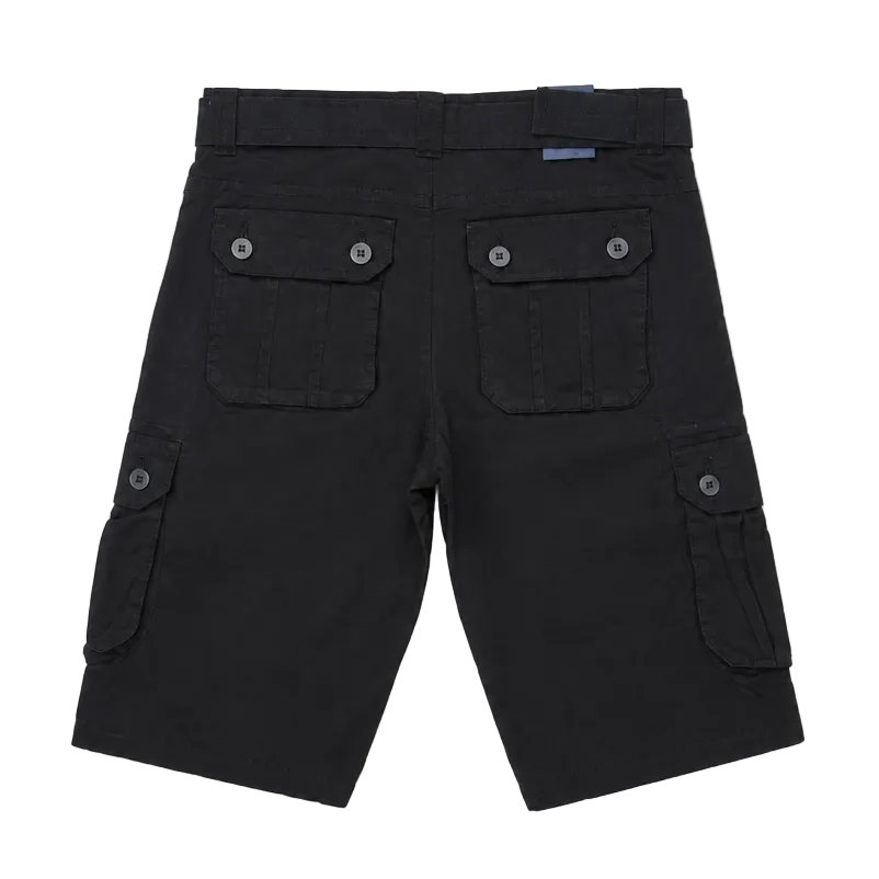 AGILE MEN'S CARGO SHORTS WITH BELT (BLACK)