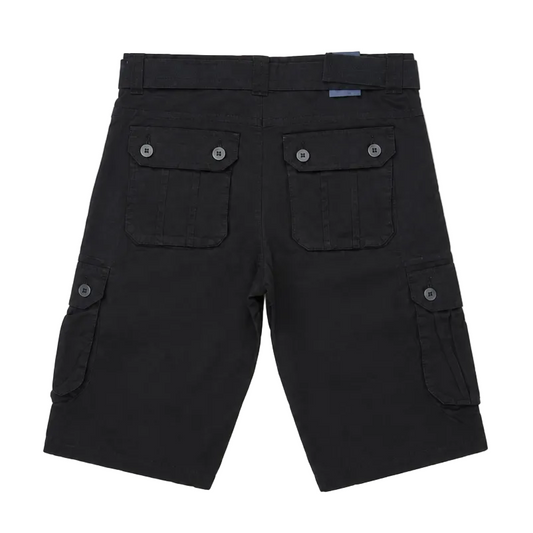 AGILE MEN'S CARGO SHORTS WITH BELT (BLACK)