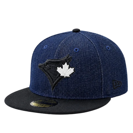NEW ERA 59FIFTY TORONTO BLUE JAYS DENIM BLUE/BLACK FITTED HAT