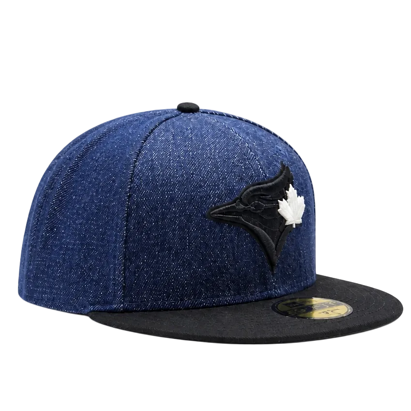 NEW ERA 59FIFTY TORONTO BLUE JAYS DENIM BLUE/BLACK FITTED HAT