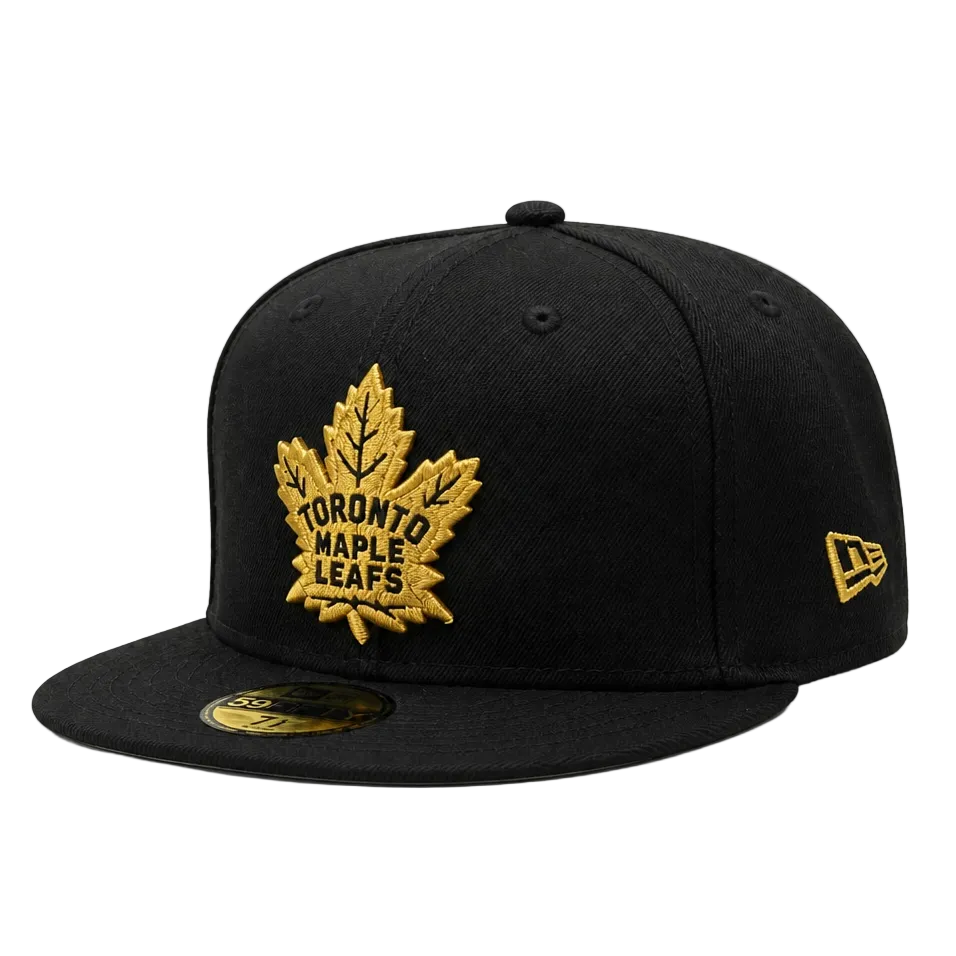 NEW ERA 59FIFTY NHL TORONTO MAPLE LEAFS BLACK/GOLD FITTED HAT