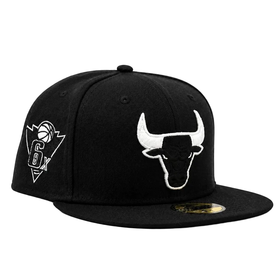 NEW ERA 59FIFTY CHICAGO BULLS 6X CHAMPS BLACK FITTED HAT
