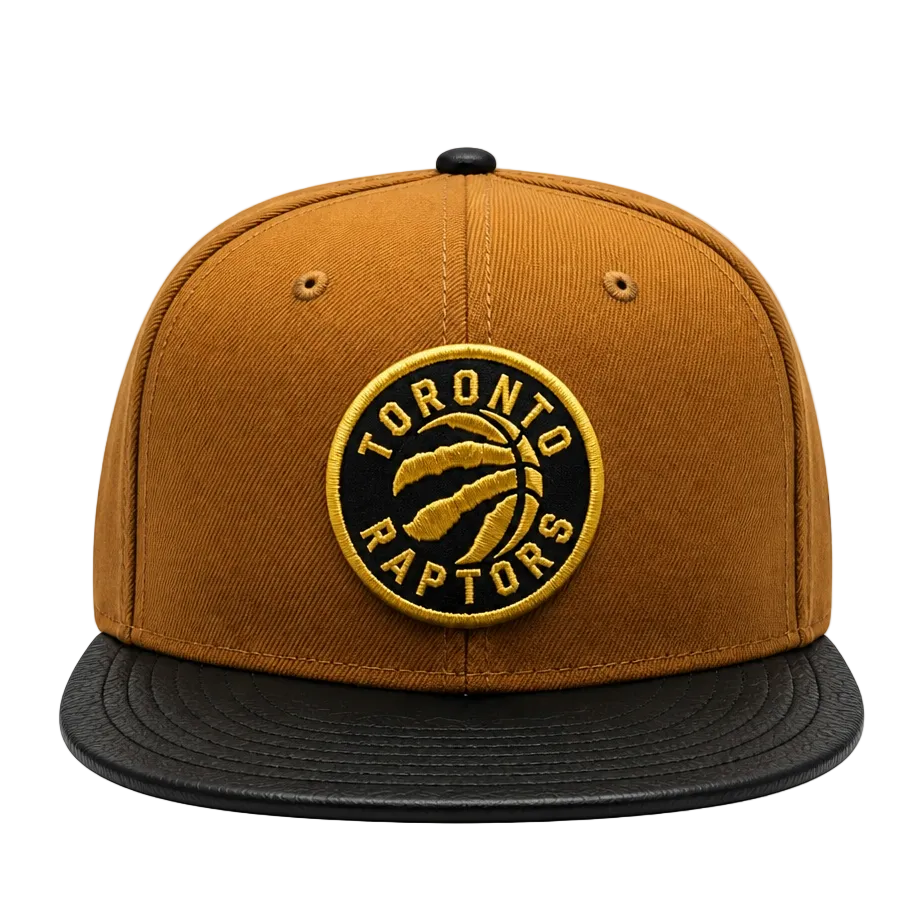NEW ERA 9FIFTY TORONTO RAPTORS PEANUT/BLACK LEATHER SNAPBACK HAT