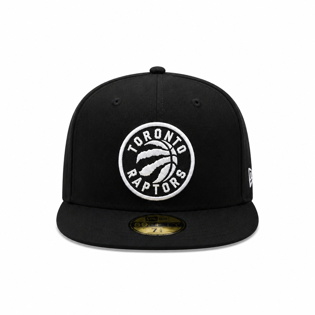 MEN'S 5950 TORONTO RAPTORS FITTED BLACK/WHITE LOGO HAT