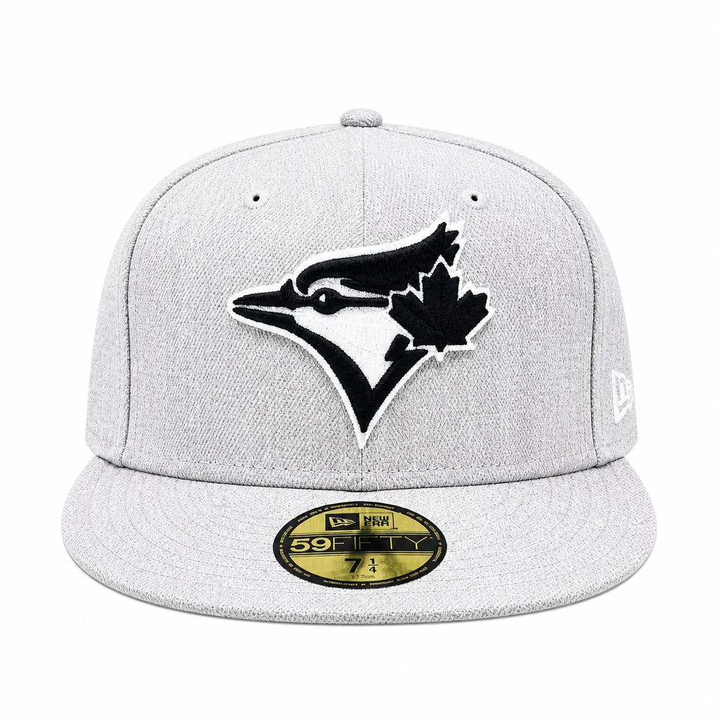 MEN'S 5950 TORONTO BLUE JAYS GREY WITH BLACK LOGO FITTED HAT