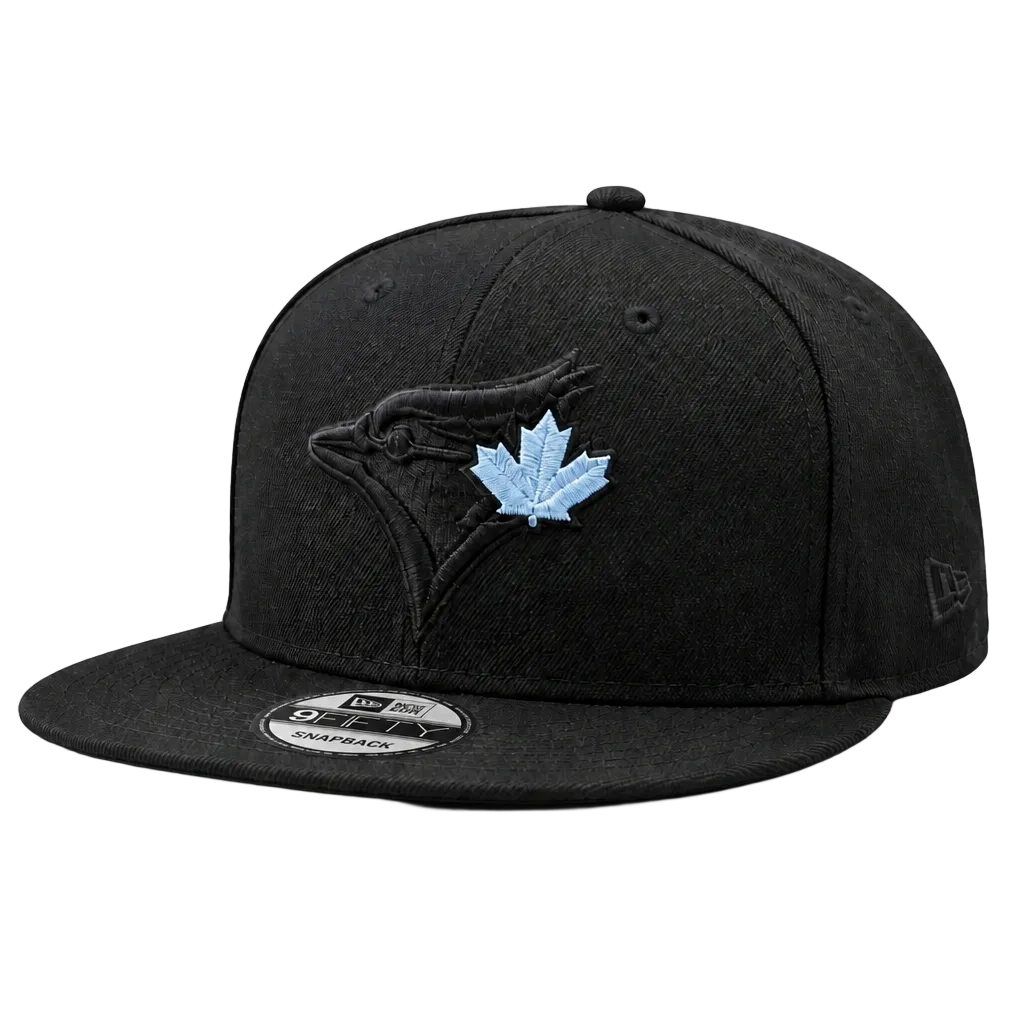 950 TORONTO BLUE JAYS BLACK WITH BLUE LEAF SNAPBACK HAT
