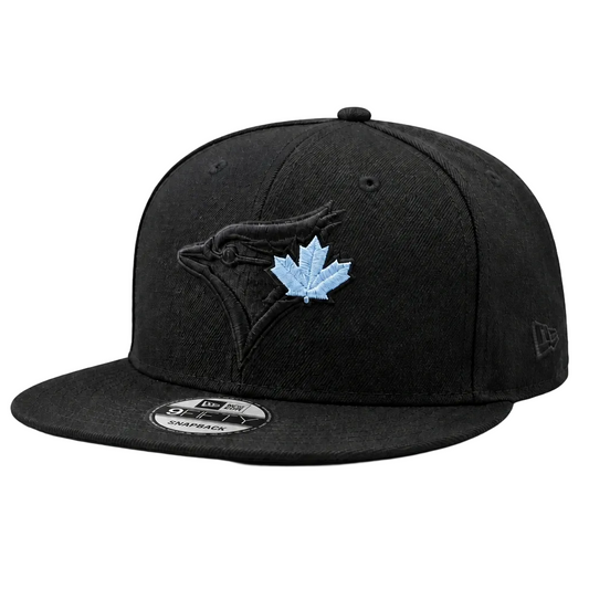 950 TORONTO BLUE JAYS BLACK WITH BLUE LEAF SNAPBACK HAT