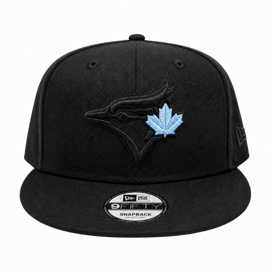 950 TORONTO BLUE JAYS BLACK WITH BLUE LEAF SNAPBACK HAT