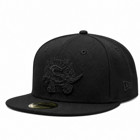 MEN'S NEW ERA NBA 9FIFTY TORONTO RAPTORS DINO LOGO ALL BLACK SNAPBACK HAT