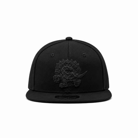 MEN'S NEW ERA NBA 9FIFTY TORONTO RAPTORS DINO LOGO ALL BLACK SNAPBACK HAT