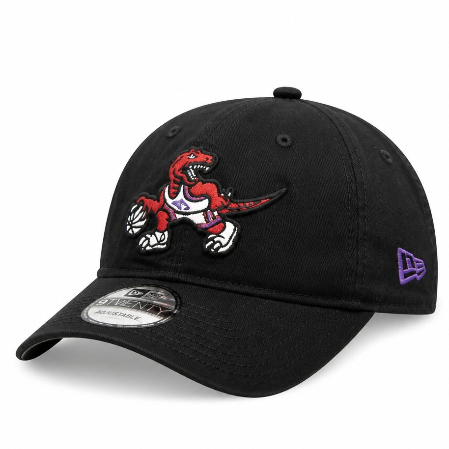 MEN'S NEW ERA NBA 9TWENTY TORONTO RAPTORS DINO LOGO BLACK & RED STRAPBACK CAP