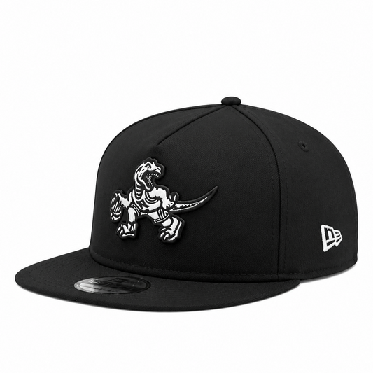 MEN'S NEW ERA NBA 19TWENTY TORONTO RAPTORS DINO LOGO BLACK & WHITE SNAPBACK HAT