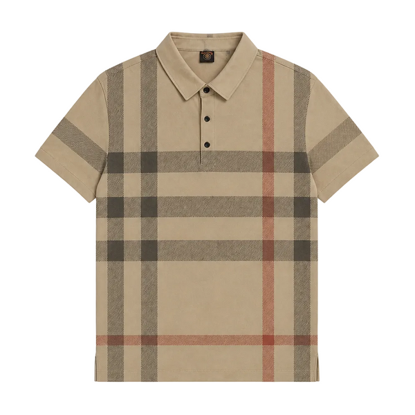 MODERNO MEN'S SHORT SLEEVE POLO DESIGN T-SHIRT (LIGHT BROWN MJP-834)