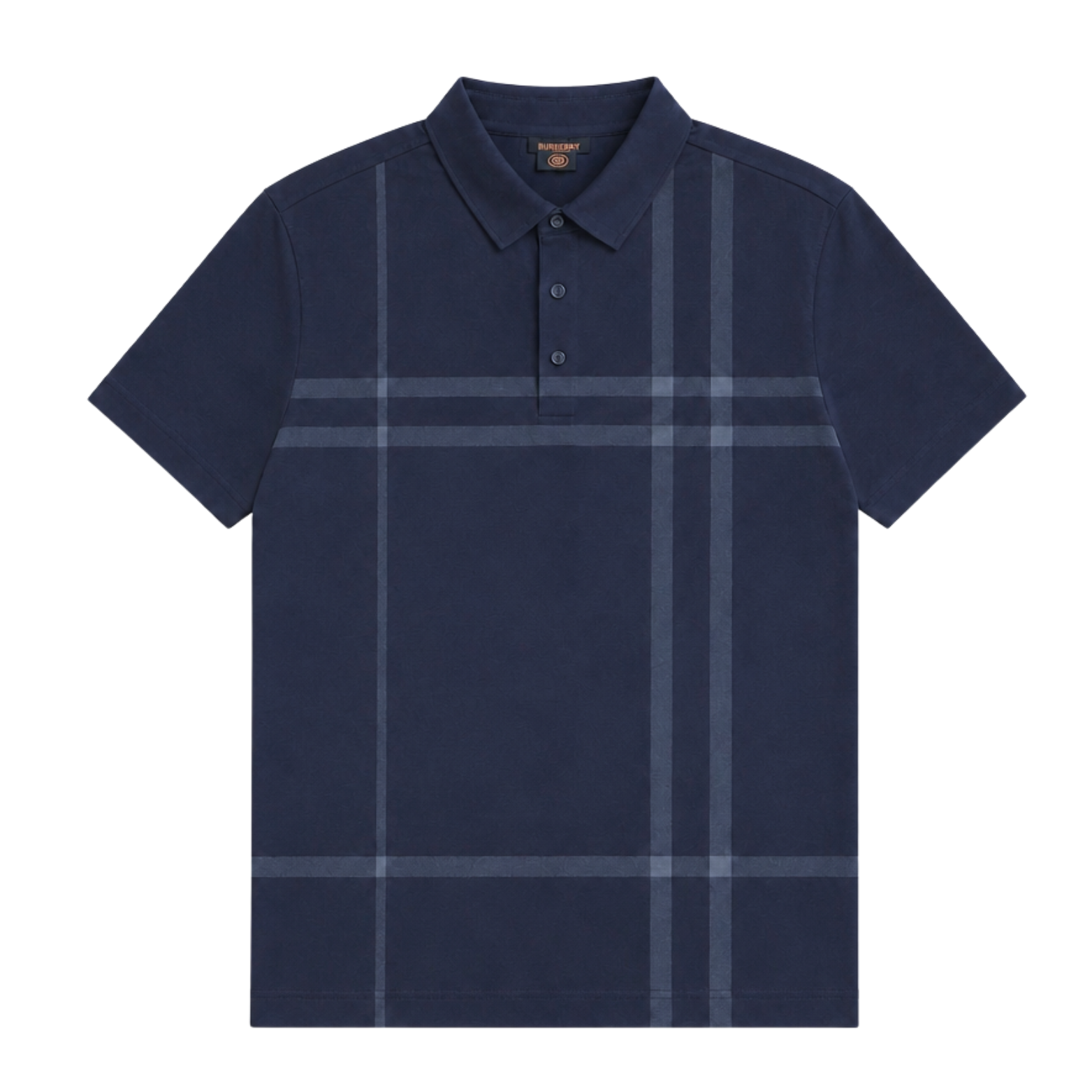 MODERNO MEN'S SHORT SLEEVE POLO PATTERN DESIGN T-SHIRT (NAVY BLUE MJP-1066)