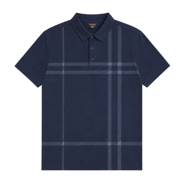 MODERNO MEN'S SHORT SLEEVE POLO PATTERN DESIGN T-SHIRT (NAVY BLUE MJP-1066)