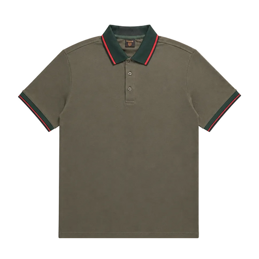 MODERNO MEN'S SHORT SLEEVE POLO PATTERN DESIGN T-SHIRT (GREEN MJP-1112)