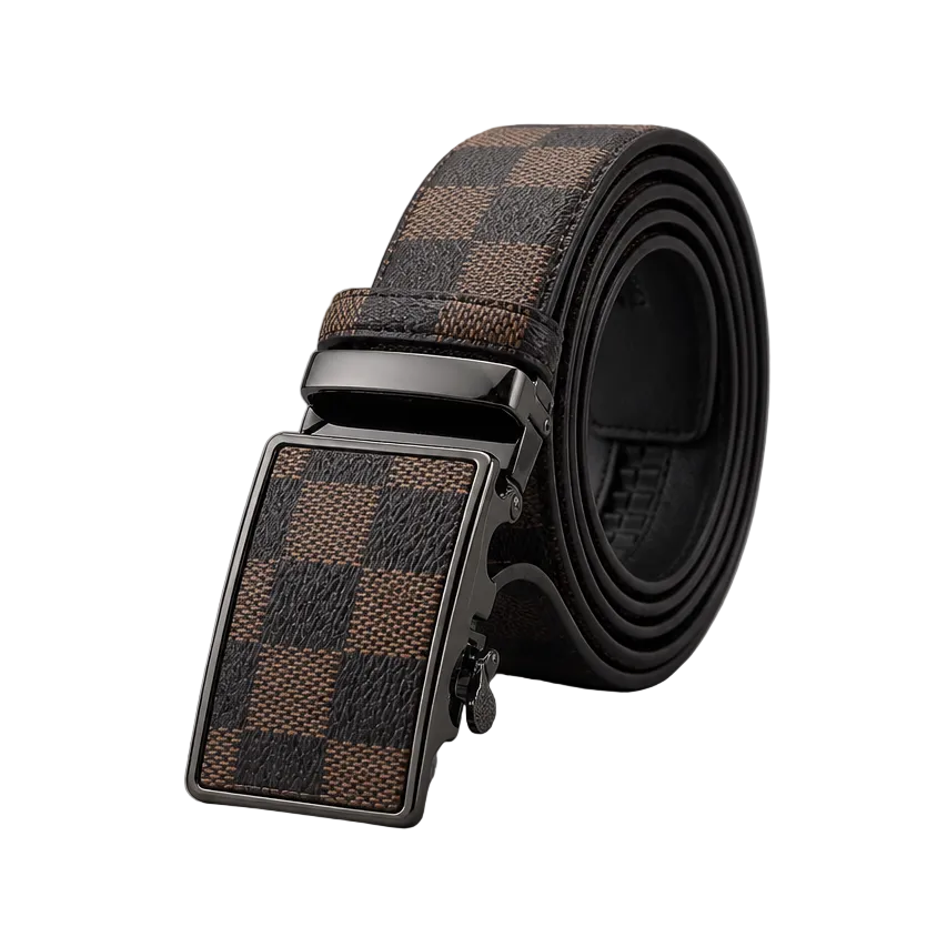 MODERNO MEN'S LEATHER DESIGNER BELT (KG-344 COFFEE BROWN)
