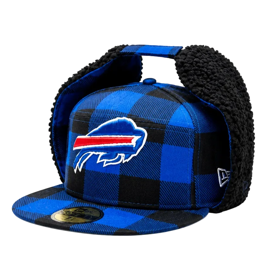NEW ERA 59FIFTY NFL BUFFALO BILLS PATTERN DOG EAR ROYAL BLUE FITTED HAT