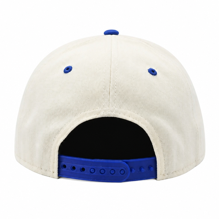 NEW ERA MEN'S 9FORTY A-FRAME M-CROWN NBA NEW YORK KNICKS CREAM & ROYAL BLUE SNAPBACK HAT