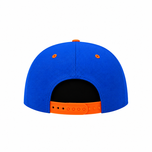 NEW ERA MEN'S 9FORTY A-FRAME M-CROWN NBA NEW YORK KNICKS ROYAL BLUE & ORANGE SNAPBACK HAT