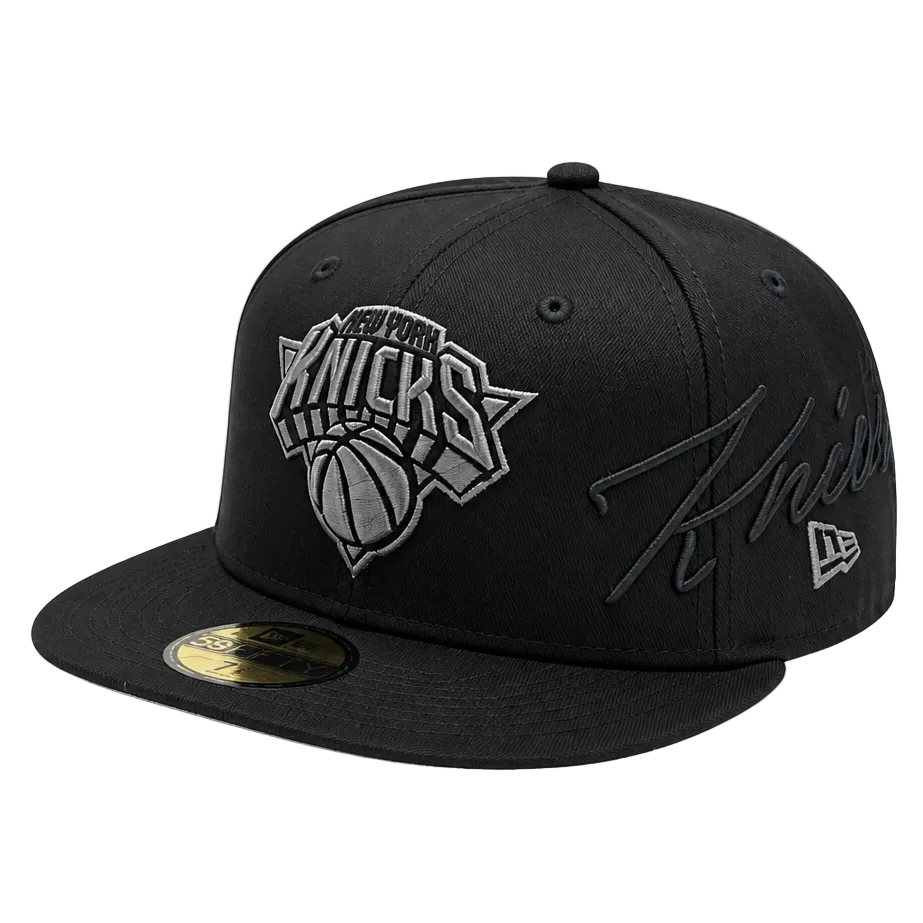 NEW ERA 59FIFTY NBA NEW YORK KNICKS BLACK & GREY FITTED HAT