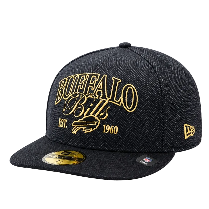 NEW ERA 59FIFTY NFL BUFFALO BILLS CHARCOAL GREY & BLACK FITTED HAT