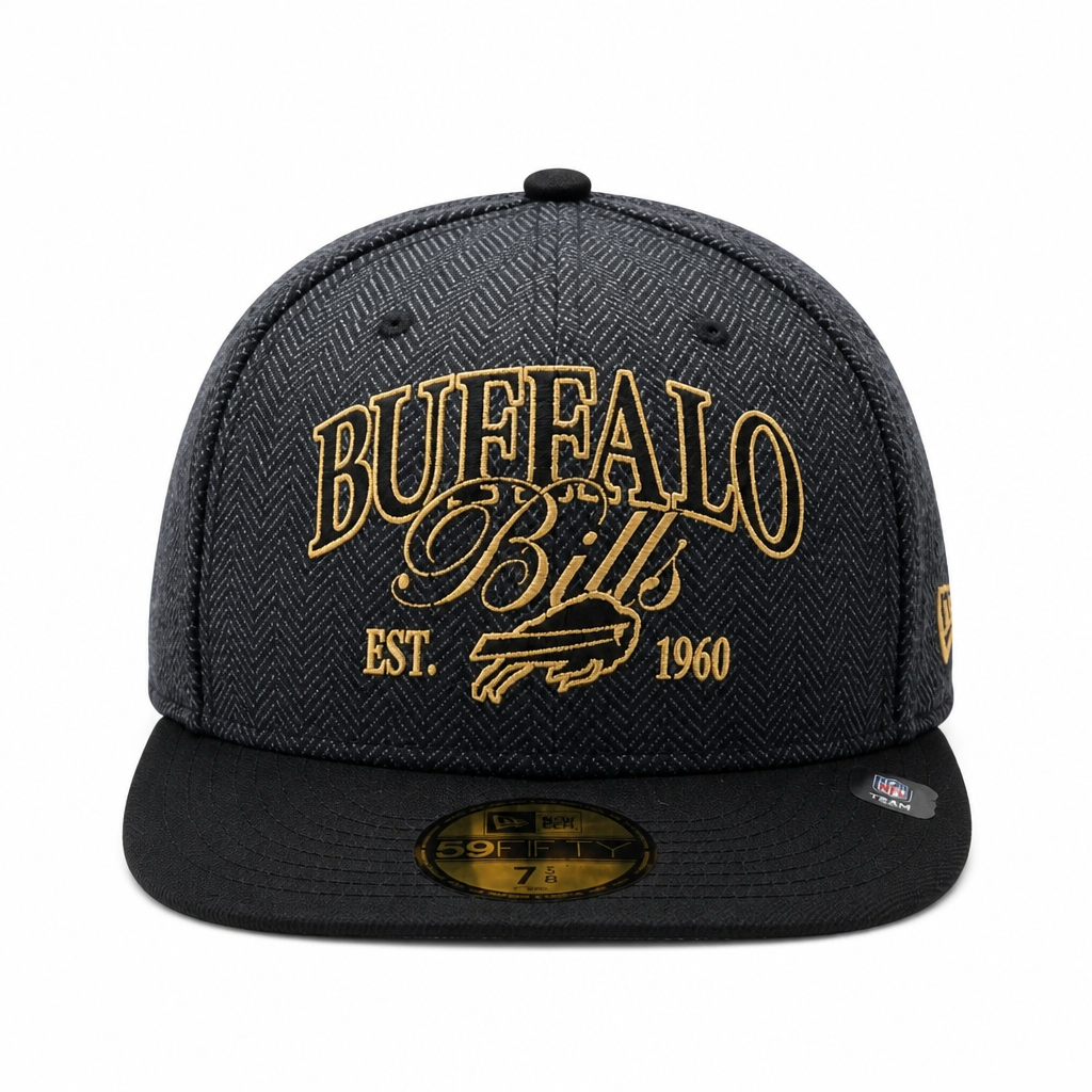 NEW ERA 59FIFTY NFL BUFFALO BILLS CHARCOAL GREY & BLACK FITTED HAT